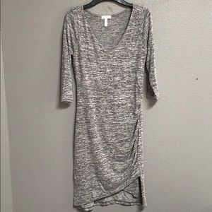 Leith grey dress with ruching detail